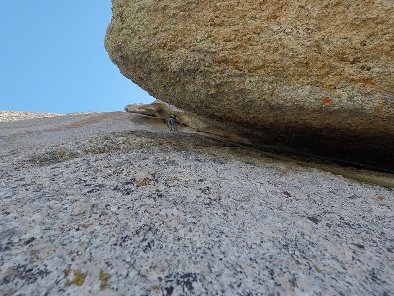 Aformentioned heinous offwidth on the 3rd pitch. You can see me taking on the 'earlobe.'