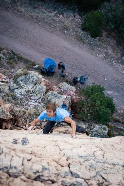 Zach going for the onsight.