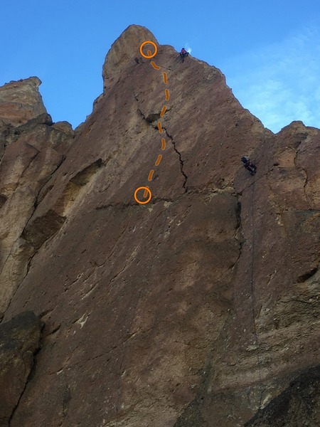 Higher Mesiah is highlighted with climbers on Risky Pass and Hawks Nest