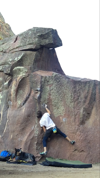 A move or 2 in, reaching for the sidepull.