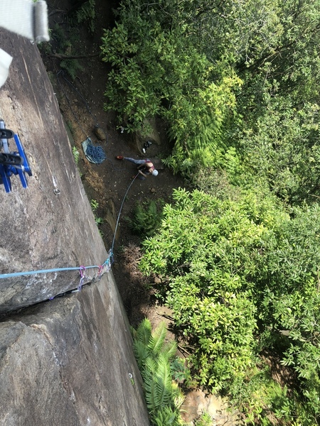 Looking down from the ledge