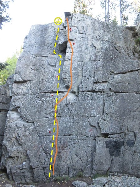 Yellow line on the left.
