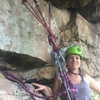 Me and Lauren Wright on the "first pitch" of Elephant Crack practicing multi-pitch skills before the roof.