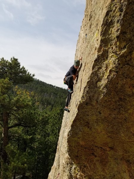 Brian working his way up the slab on Meat is Murder.