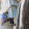 The strenuous laybacking that makes up the meat and potatoes of the crux