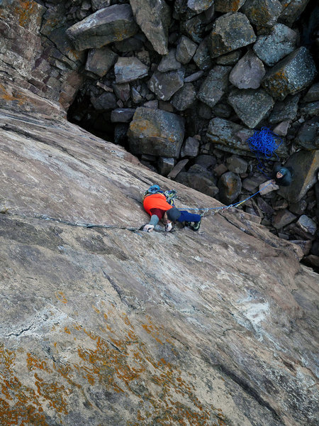 Nate Erickson entering the crux stretch. October 21, 2018.