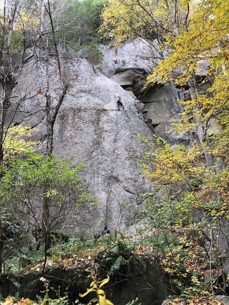Starting the run out 5.9 section
<br>
Photo: Ethan Brother