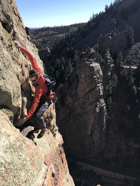 An onsight free solo of Anthill. This route was really heady and scary for the grade - an Eldo must solo if that's your kinda thing.