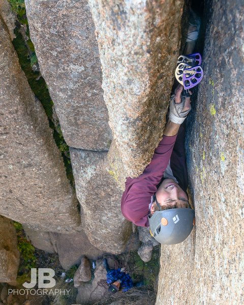 Garrett Knorr plugging a cam in the OW flake.