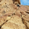 Just below the crux on the first pitch