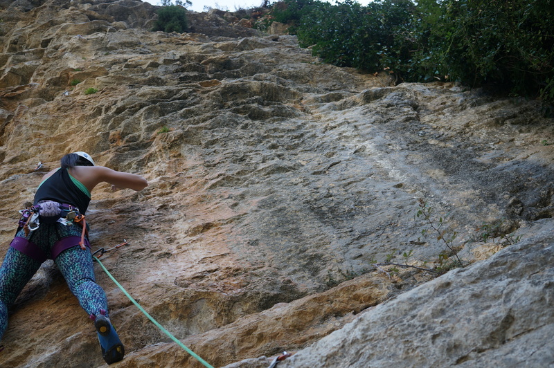 Viv at the start of this climb