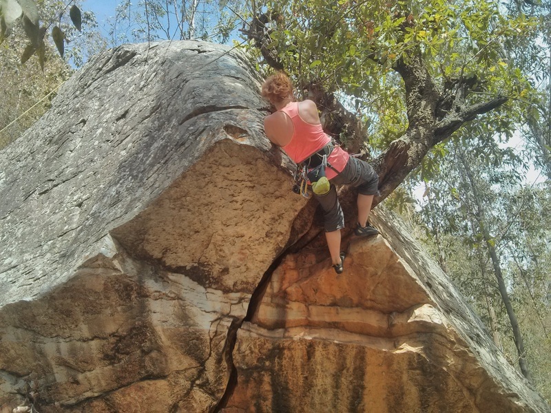 Yvonne at the tree crux