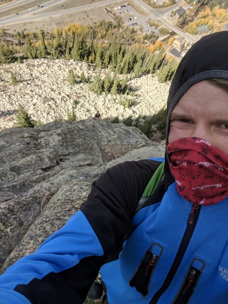 The old man popping up over the headwall 5.9? Variation. Definitely go this way. It's a great pitch.