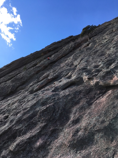 Setting up the belay at the second eyebolt.