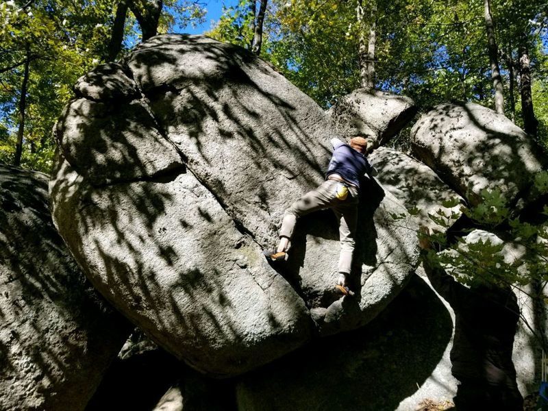 About to crawl around the topout