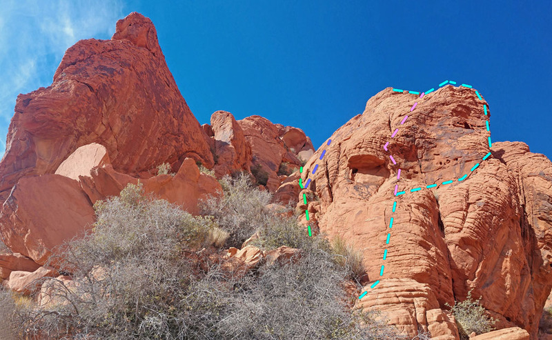 pitch 1 variations for Stone Sweet Ridge
<br>
* light blue = main route
<br>
* pink = Variation 1.1
<br>
* green = variation 1.2
<br>
* dark blue = Variation 1.3