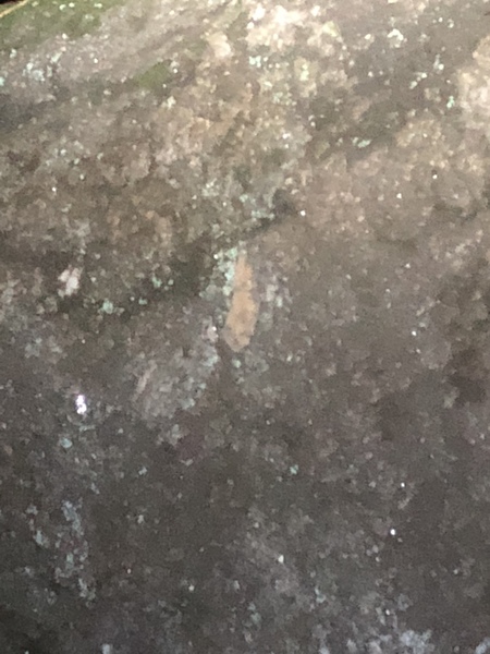 Feldspar patch looks like a dirty band aid.