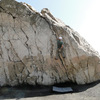Fun 5.8 crack on the right side of Point Mugu boulder.