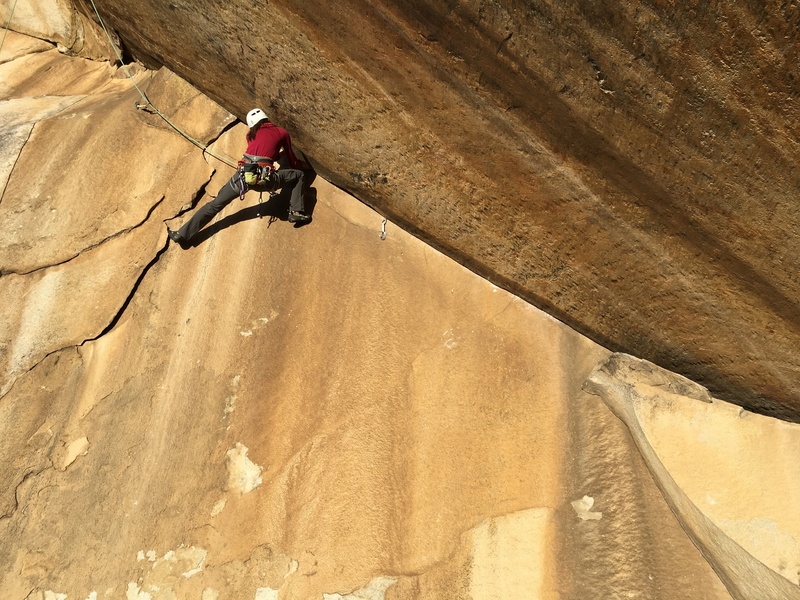 Brooke underclinging through the crux of Unnamed Sources.