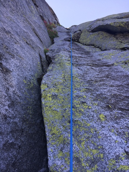 Was my son’s first multi-pitch lead. Was an easy route that was easy to protect. Hardest part was avoiding plants and grass.