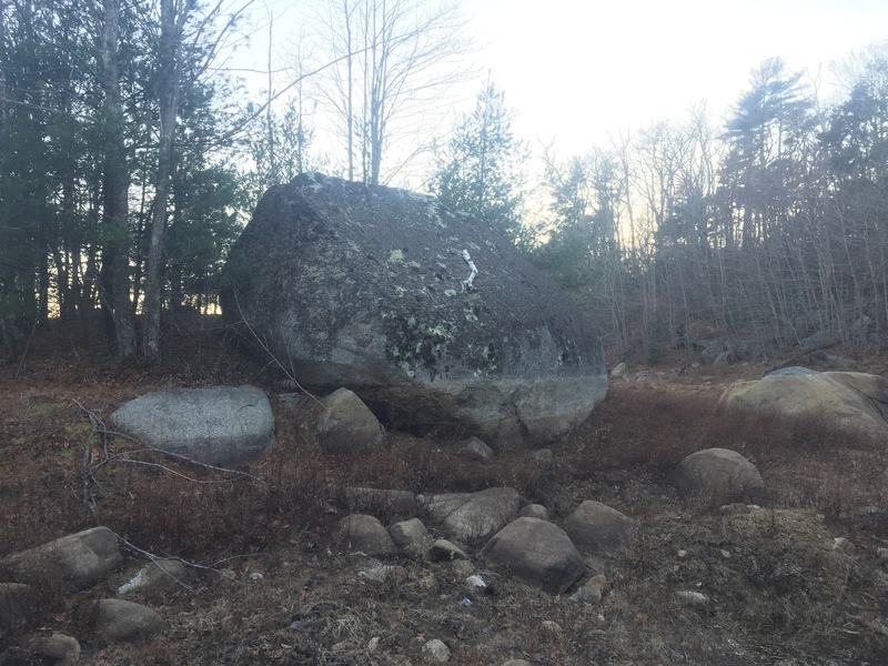 "Mud Flat" Boulder, the climb is around the back right side.
