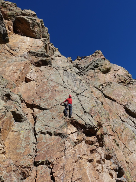 Heading into the crux.