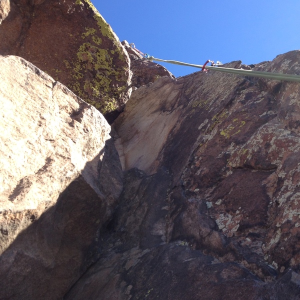 The last bolt and the top portion of the climb.