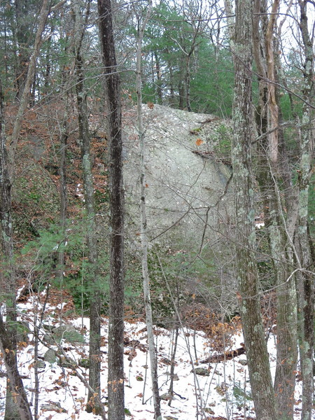 Slab on western (1A) side of Wrentham Forest.  Hardly worth cleaning or climbing.  I believe this is the one Joe is referring to in the comments.