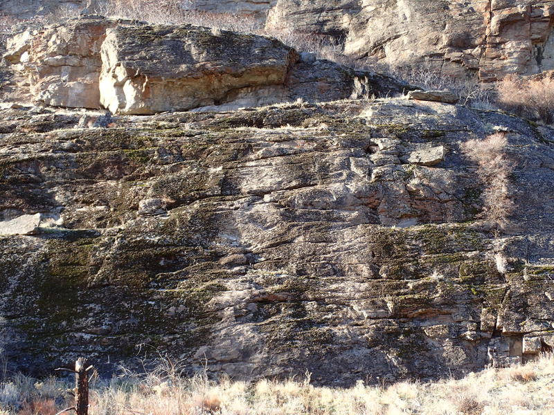 Early winter climbing conditions at far right end of the Lower Middle Wall