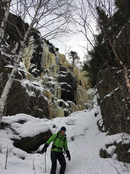 On our way down after climbing Freeze Fraze.