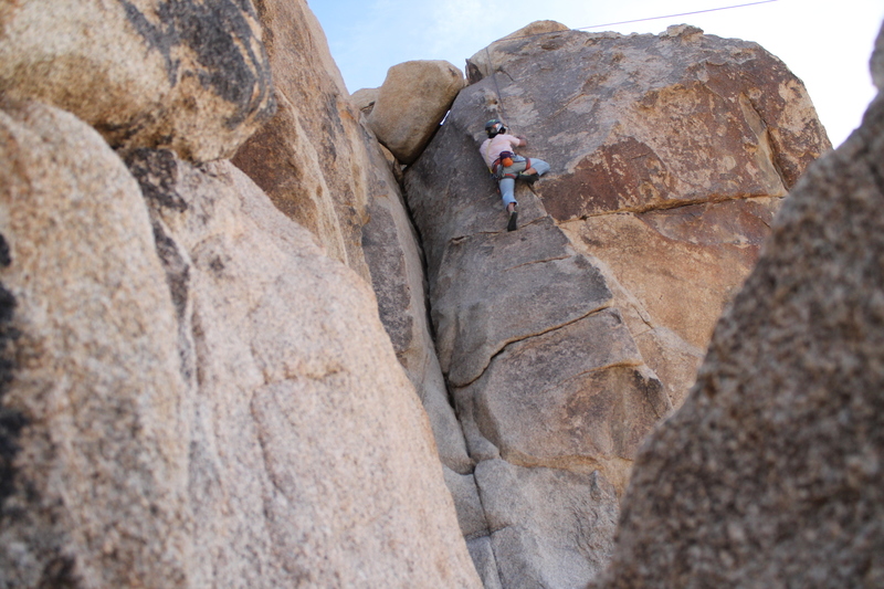 Taylor keeping left above the second bolt. Alternatively you can stand over the bolt and stem along various features.