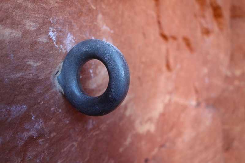 Most belays are equipped with a beefy eyebolt.