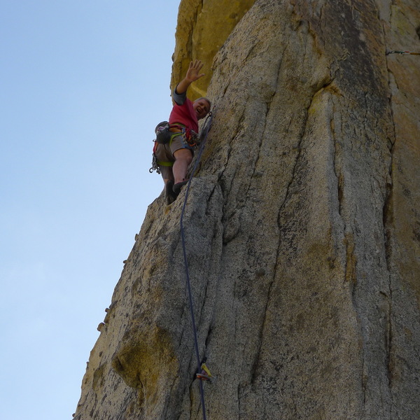 Mike A. on, Slow Dance. One of the best routes at the Spires.