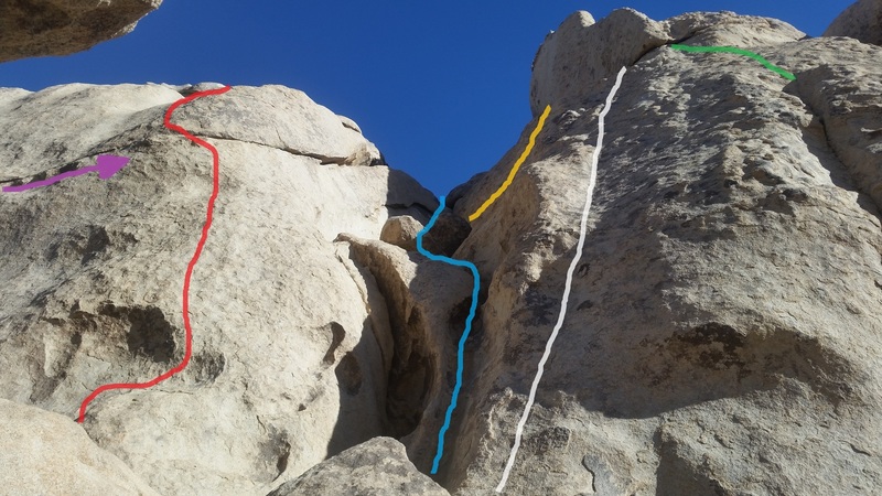 The purple arrow shows the crack line of Cogswell's Cosmic Cogs.