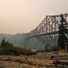 A hazy vista of Bridge of the Gods.