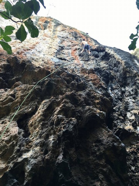 Ben Cashman on Paraiso, 5.10a