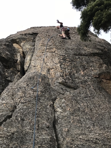 Mike A having fun climbing at Upper Willow Creek Area.