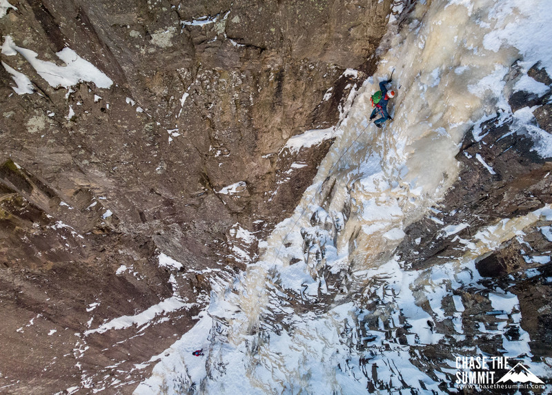 Me on the second pitch, shot by Dave Dillon of Chase the Summit