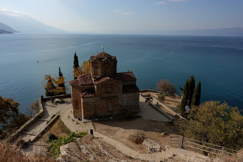 Just above the crag and Church of St. John at Kaneo overlooking lake Ohrid
