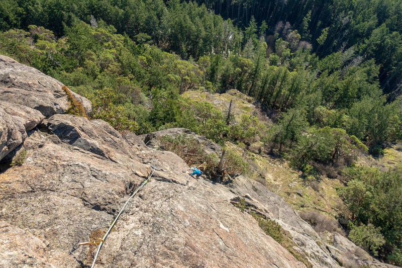 Peter coming up Springboard right after the crux.