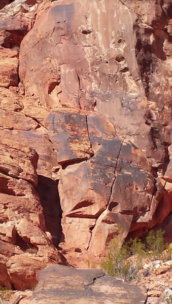 "LICK IT" Great route below the Playground. Follow the right leaning crack to 3 bolts straight up face.
