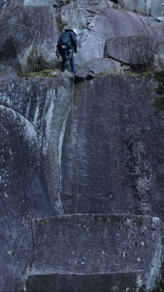 The obvious stem corner beneath the guy rappelling