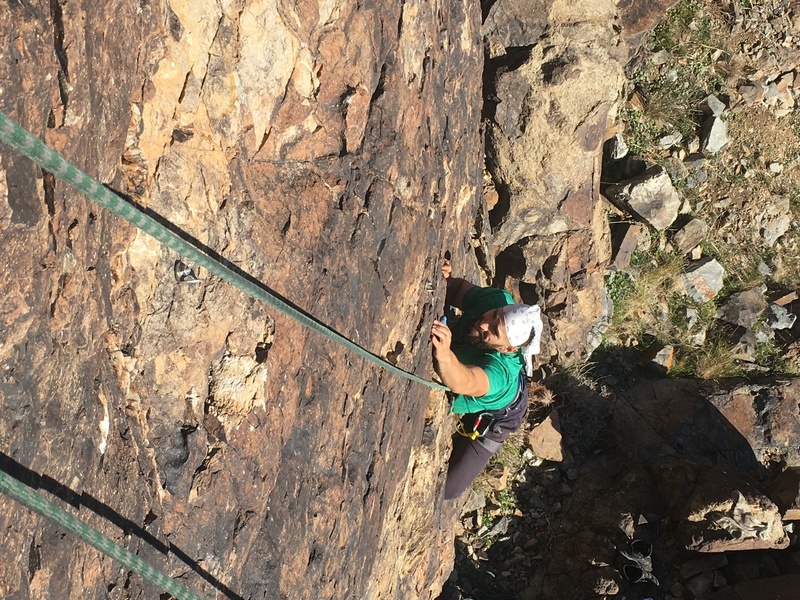 Entering the 5.5 crux on "Cloned"!