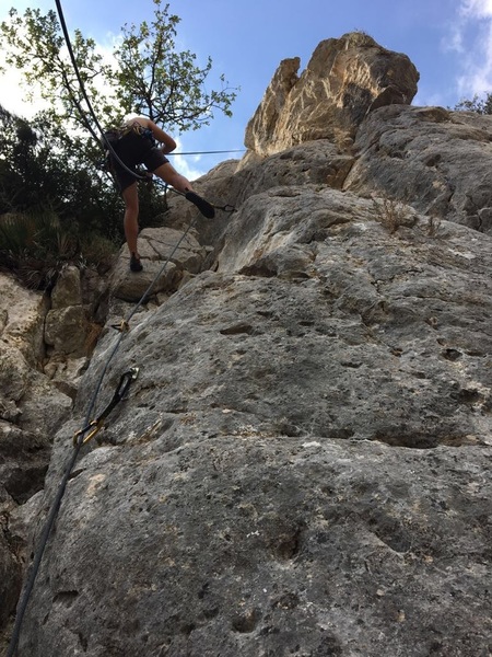 Rapping the route to clean it in the October heat