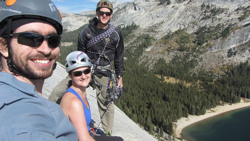 Top of the pitched climbing on Great White Book. In the 70's my dad learned to climb on the black water stripes in the background behind Tenaya lake. Sept 2016