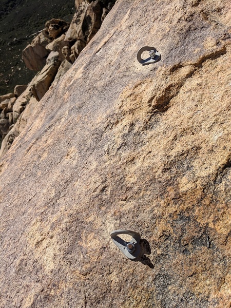 typical anchor bolts at Descanso - about 50% have rappel links/rings.