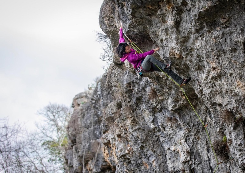 Nice steep angle all the way up the route