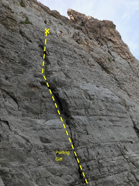 Skyler Palmer doing first ascent lead.