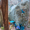 Climber Mitch Gardner putting on his Big Boy pants for the send of this awesome V1