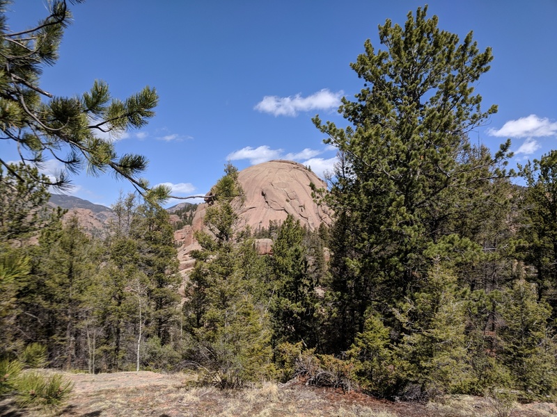 From the south, near the trail. Lots of potential for slab routes on Point 9250.